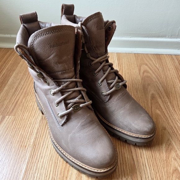 Timberland Women's Courmayeur Valley 6" Ankle Chunky Boot Taupe Gray Size 8.5 - Picture 9 of 14
